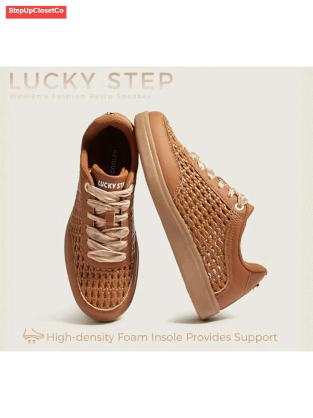 Women's Fashion Tennis Sneakers Retro Casual Walking Shoes with Dual Laces